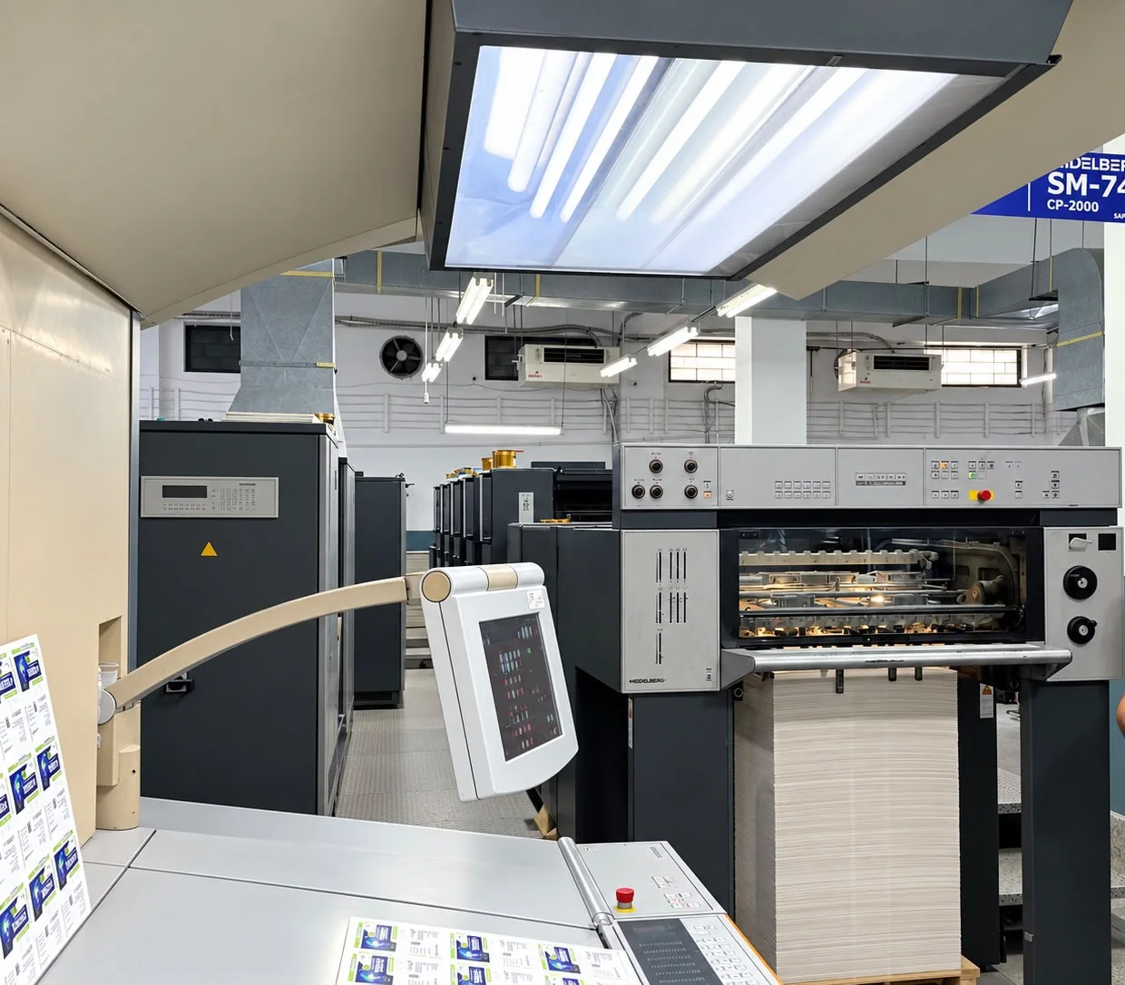 Heidelberg SM-74 press line at Supreme Art